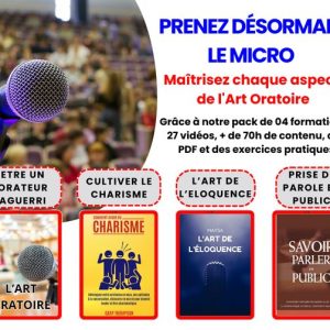 Formation Art Oratoire. Pack de 4 Formations Vidéo en Art Oratoire : Devenez un Orateur Aguerri