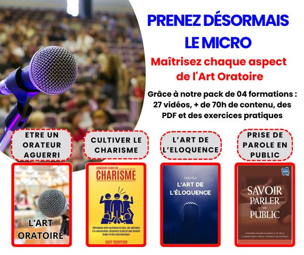 Formation Art Oratoire. Pack de 4 Formations Vidéo en Art Oratoire : Devenez un Orateur Aguerri